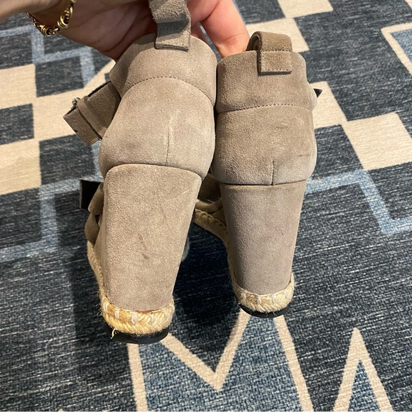 Balenciaga Grey Suede Espadrille Wedge Sandals 8 - Picture 7 of 9